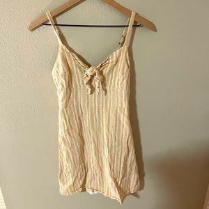Hollister Striped Mini Yellow Summer Dress with Knot Style!